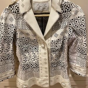 Byron Lars vegan leather laser cut jacket size 6